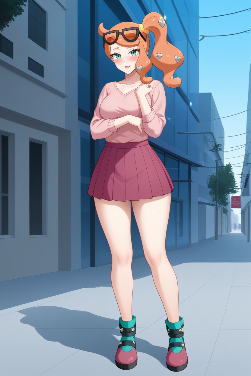 Blushing, Full Body, Solo AI Porn