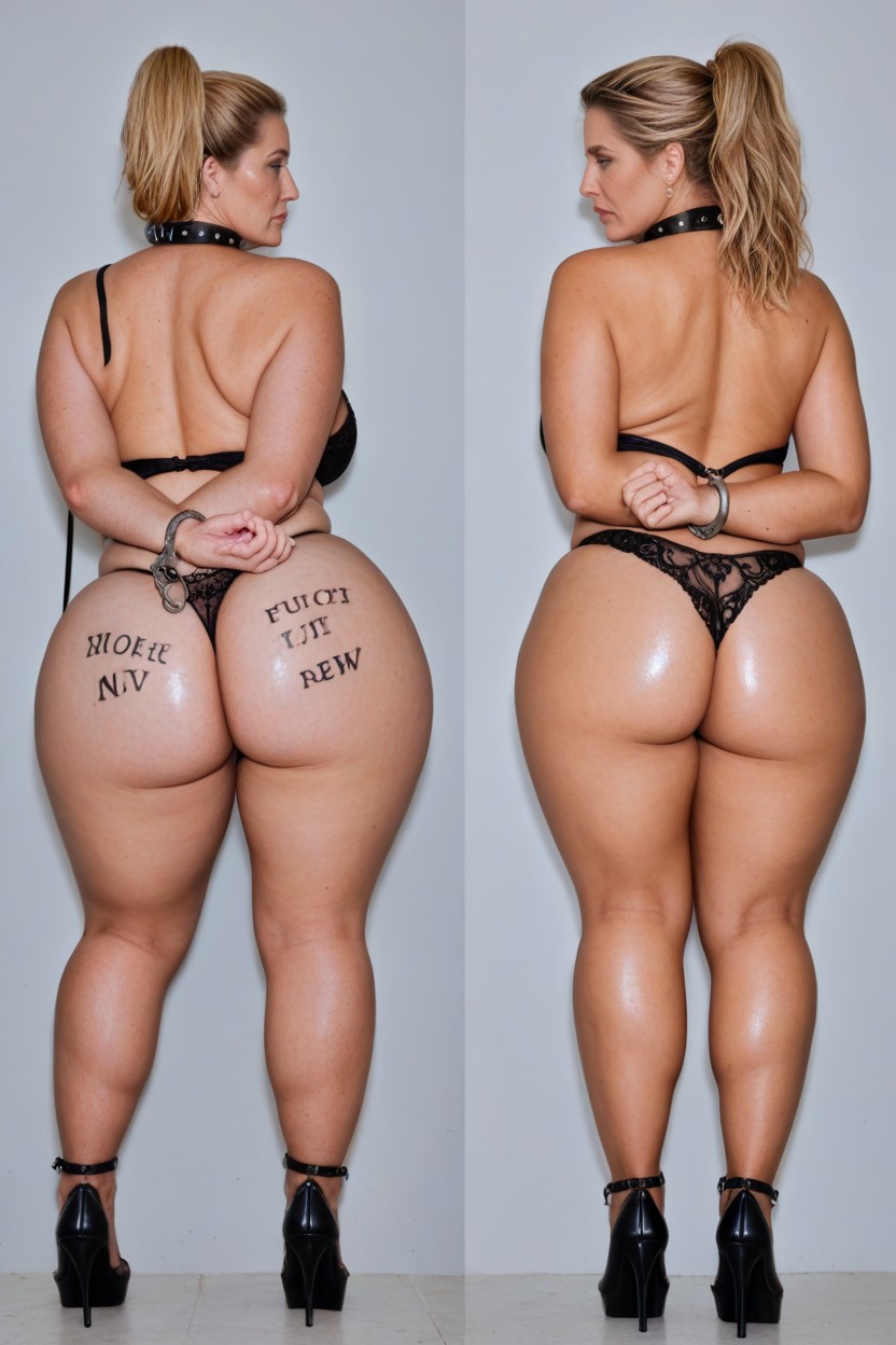 Arms Behind Back, Leg Wreaths, Black Panties MILF AI Porn