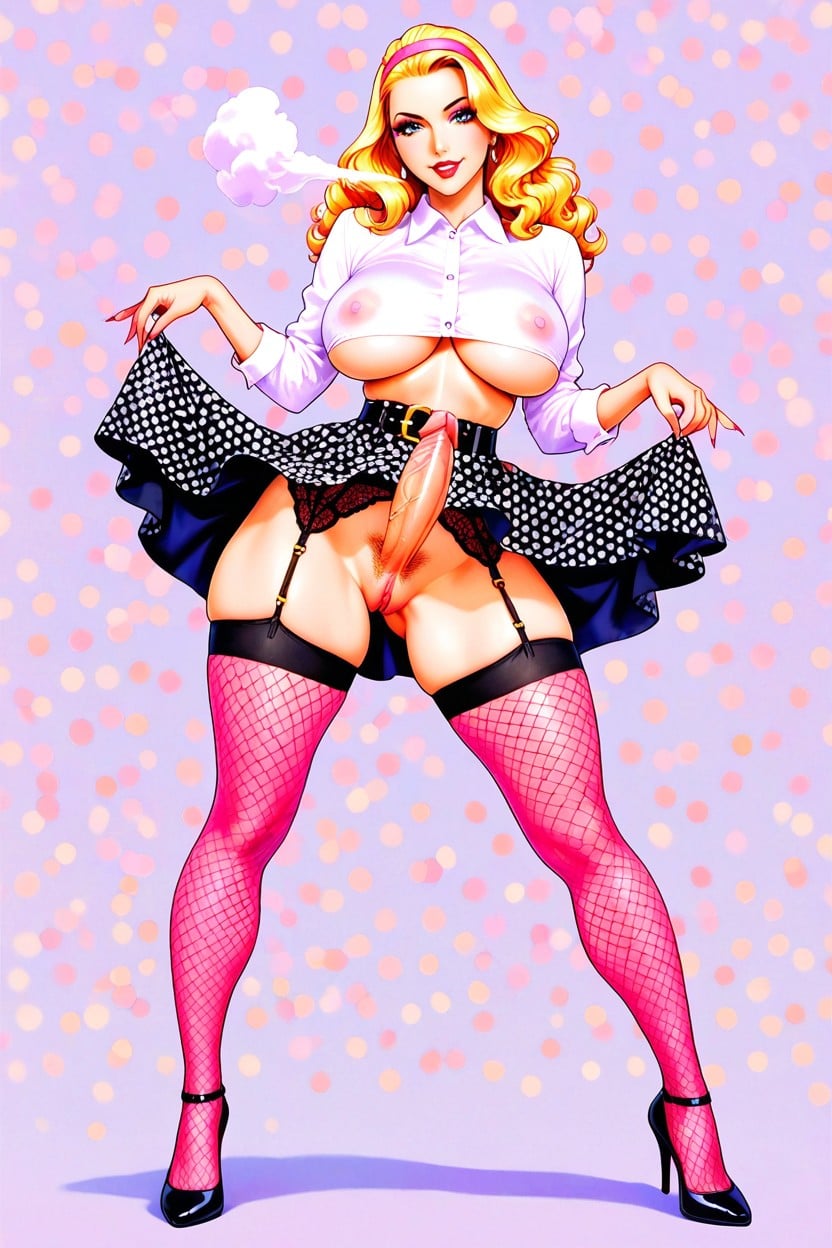 Ass Pushed Toward Viewer, Hairband, Garter Belt AI Porn