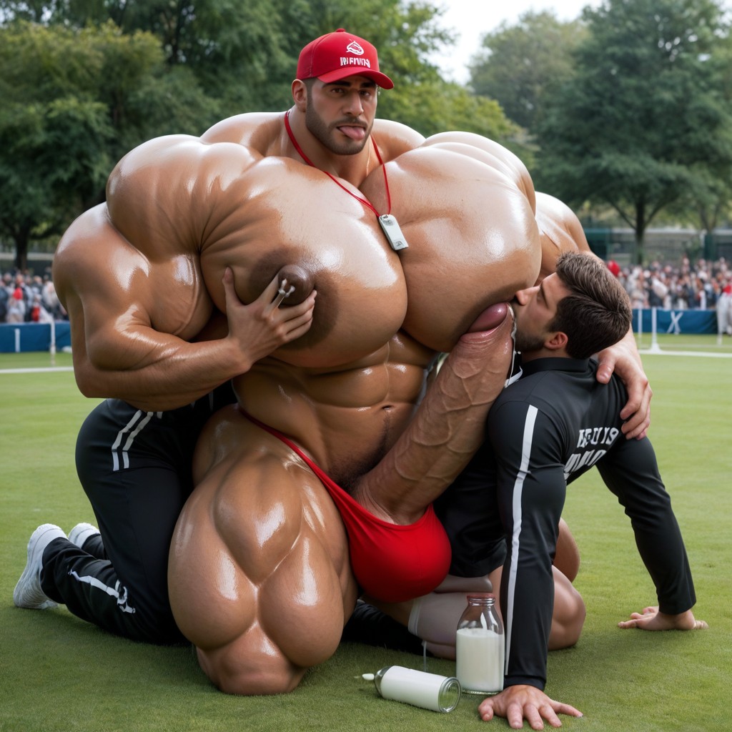 White T Shirt, Extremely Large Ass, Crowd Of People Gathered Around AI Gay Porn