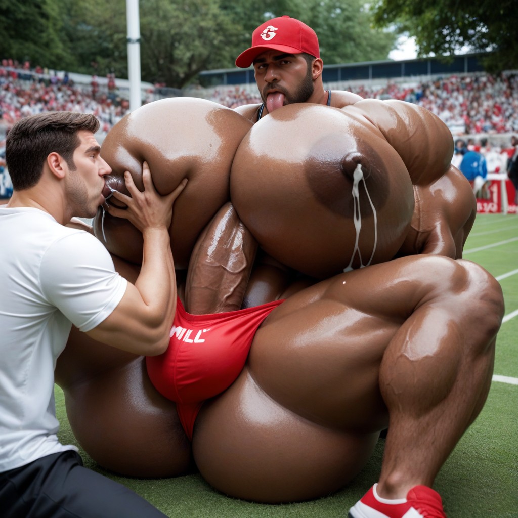 White T Shirt, 18+, Oversized Muscles AI Gay Porn