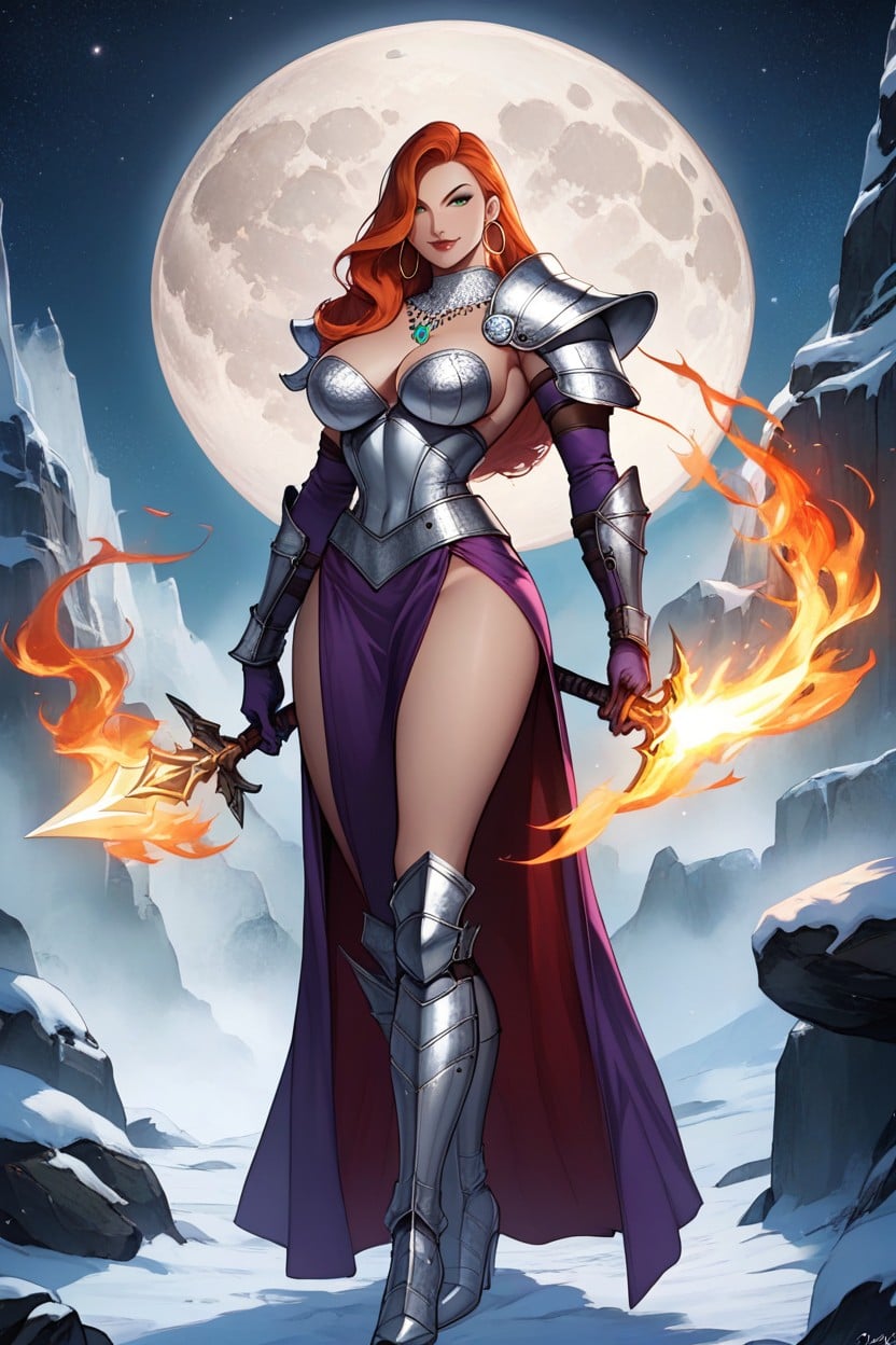 Wears A Silver Necklace, Boots, Looking At The Viewer AI Porn