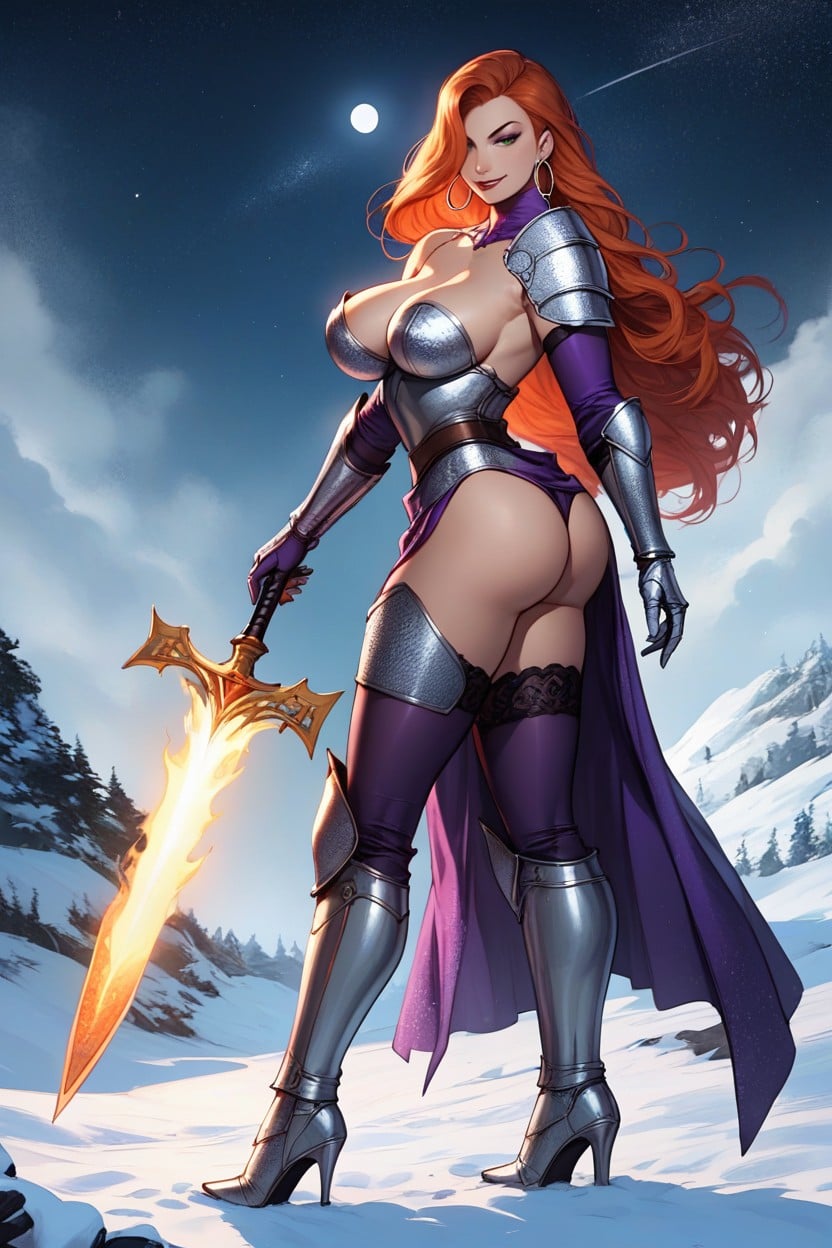 Detailed Armor, Purple Clothes, 1 Person AI Porn