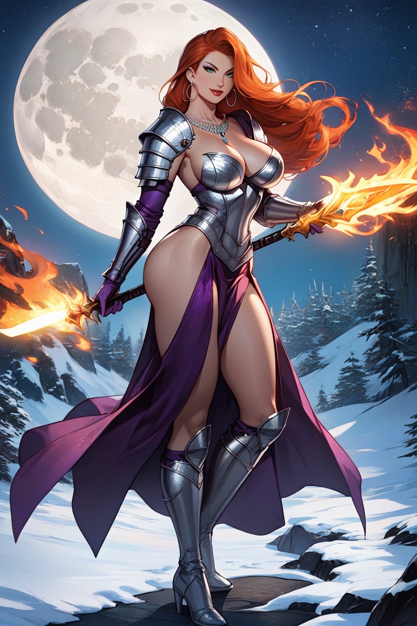 Armor, Looking At The Viewer, Weraing Fantasy Gladiatrix Armor AI Porn