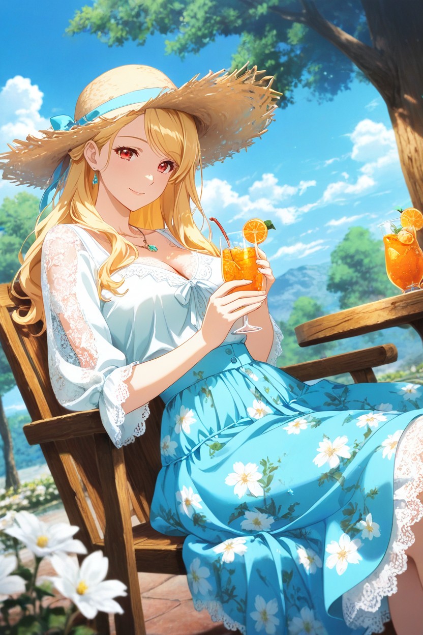Cafe, Sitting, Detailed Textures Hentai AI Porn