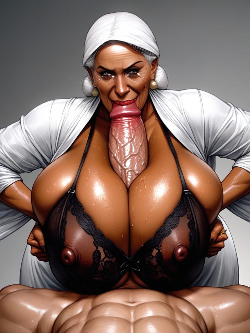 Brown Skinned Woman, Her Breasts Are Hard Pressed Against Man Abdomen, Black Clothes Indian AI Porn