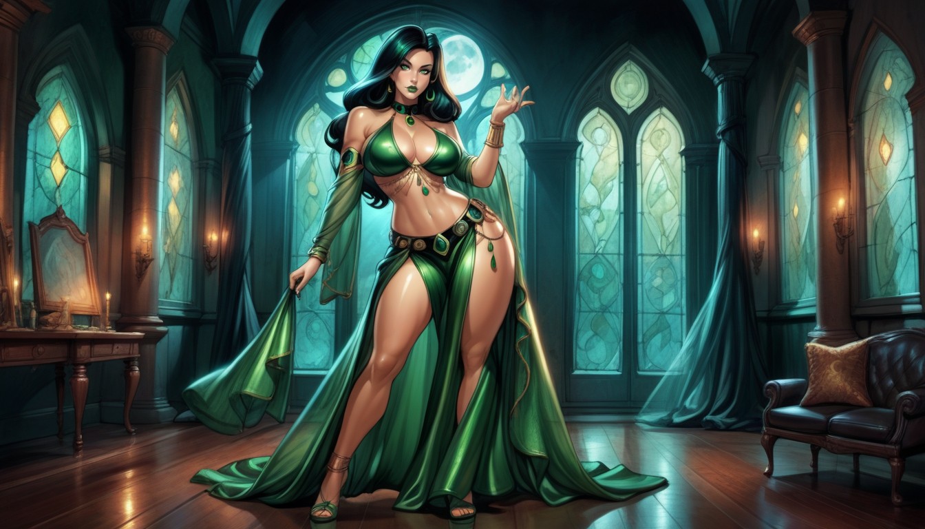 Dance Pose, Night, Veil AI Porn