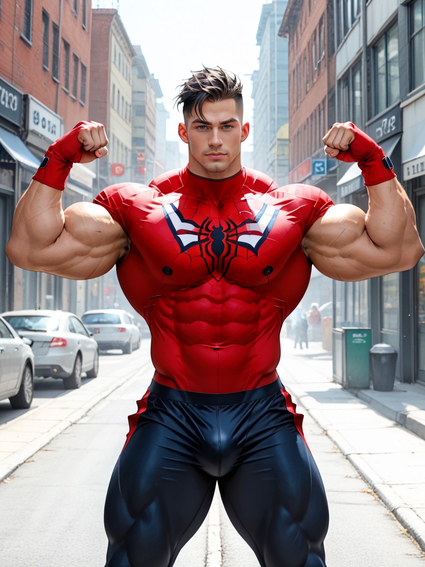 Hyper Muscular Legs, Hyper Ripped Growing Muscles, Muscular AI Gay Porn