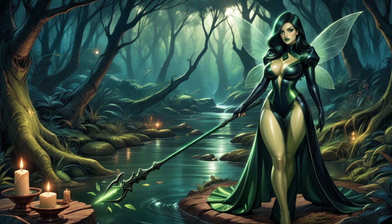 Fairy, Floating Above The Ground, Swamp AI Porn