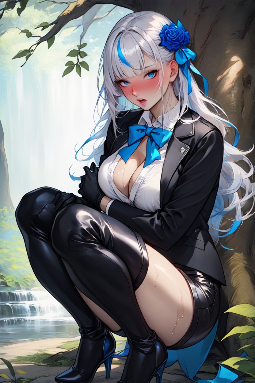 Shade, Heart Shaped Face, Pale Skin Hentai AI Porn