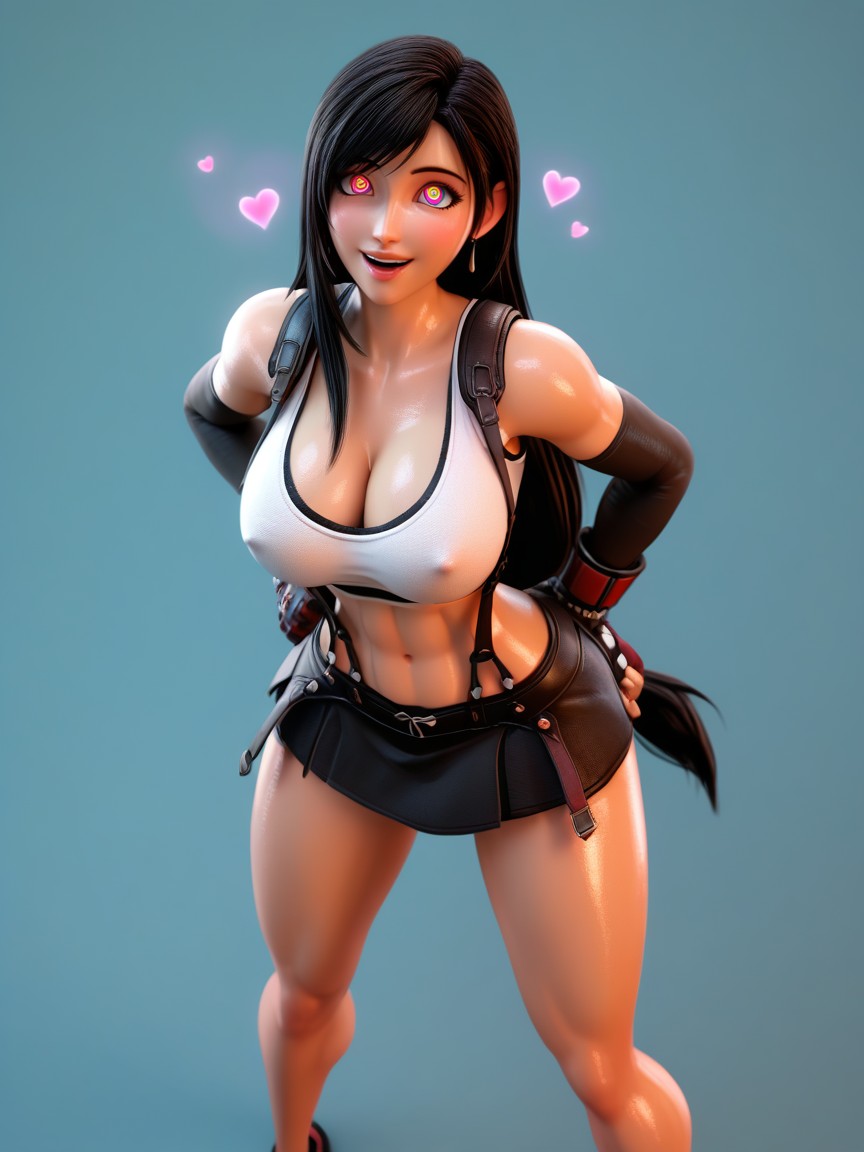 Dumb Bimbo, Cropped Tanktop, Tifa Lockhart Hentai AI Porn