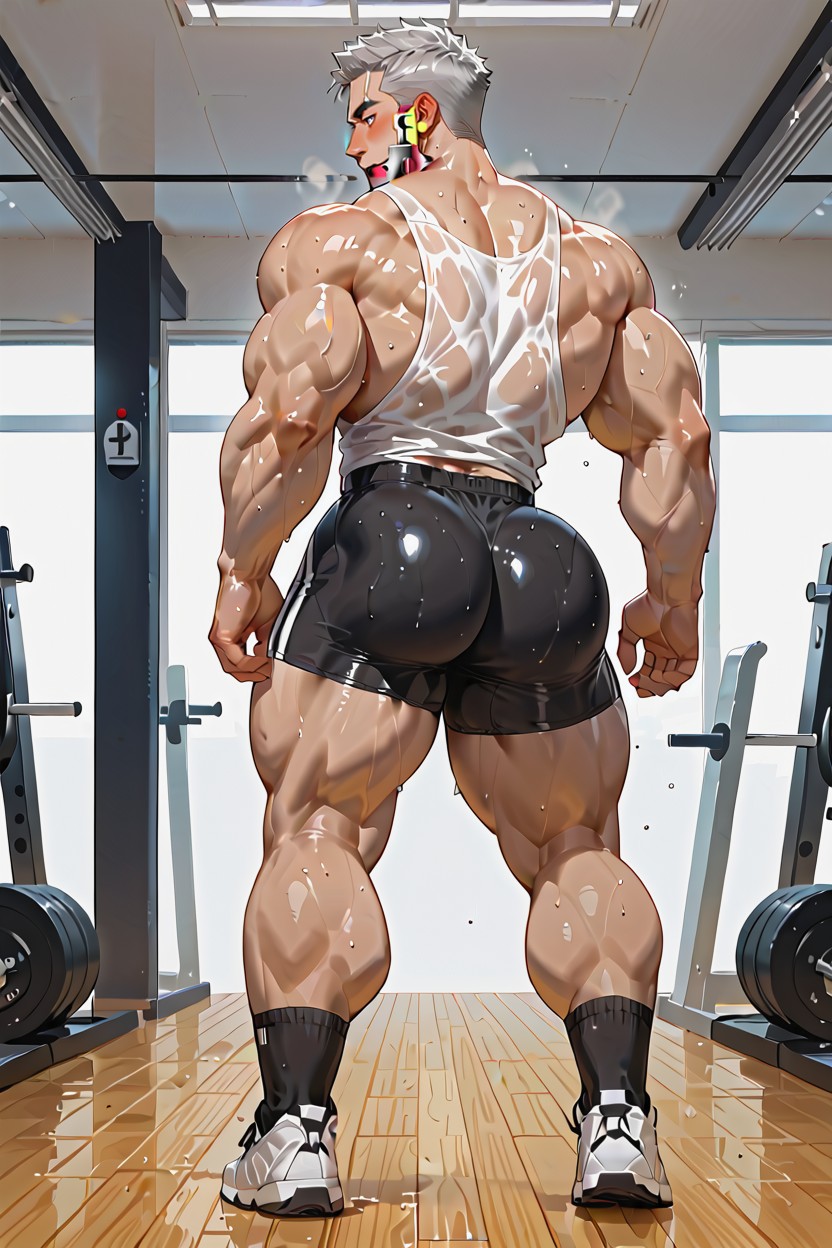 Sweaty, Big Muscles, Gay AI Gay Porn