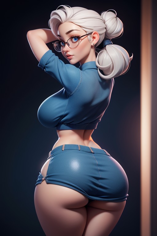 Bottom Up (upskirt), Thicc Booty, Middle Aged Woman Hentai AI Porn
