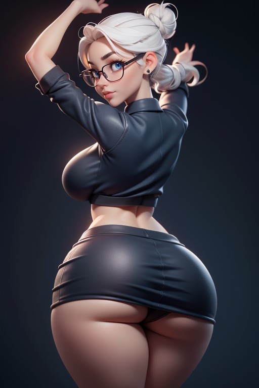 No Hair Hanging From The Back Of Head, Bottom Up (upskirt), Very Thick And Strong Thighs Hentai AI Porn