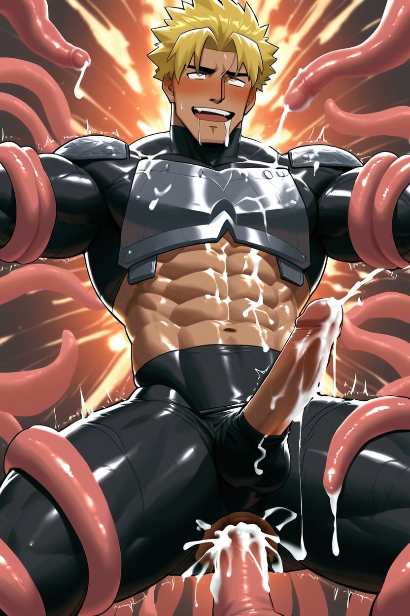 Humanoid Digimon, Cum Explosion, Fire-themed Aura AI Gay Porn