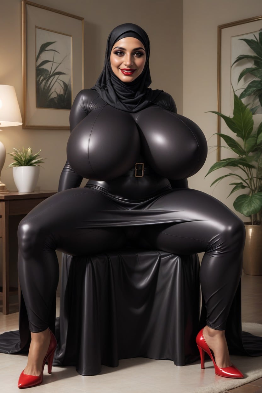 Extremely Large Ass, Red Lip, Bodysuit Hentai AI Porn