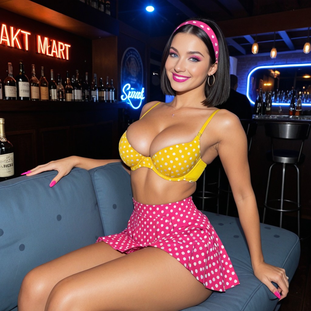 Side View, Man With Mustache, Neon Magenta Lipstick AI Porn