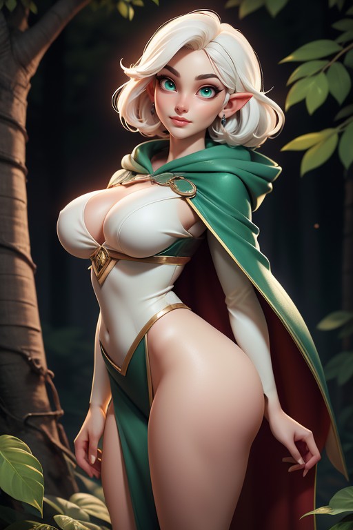Green Eyes, Gruesa, Vista Frontal Hentai IA