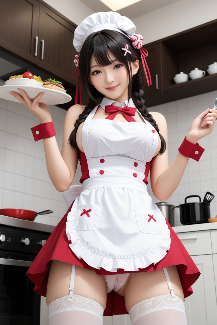 Sleeveless, Bowtie, Zettai_ryouiki Porno asiático IA