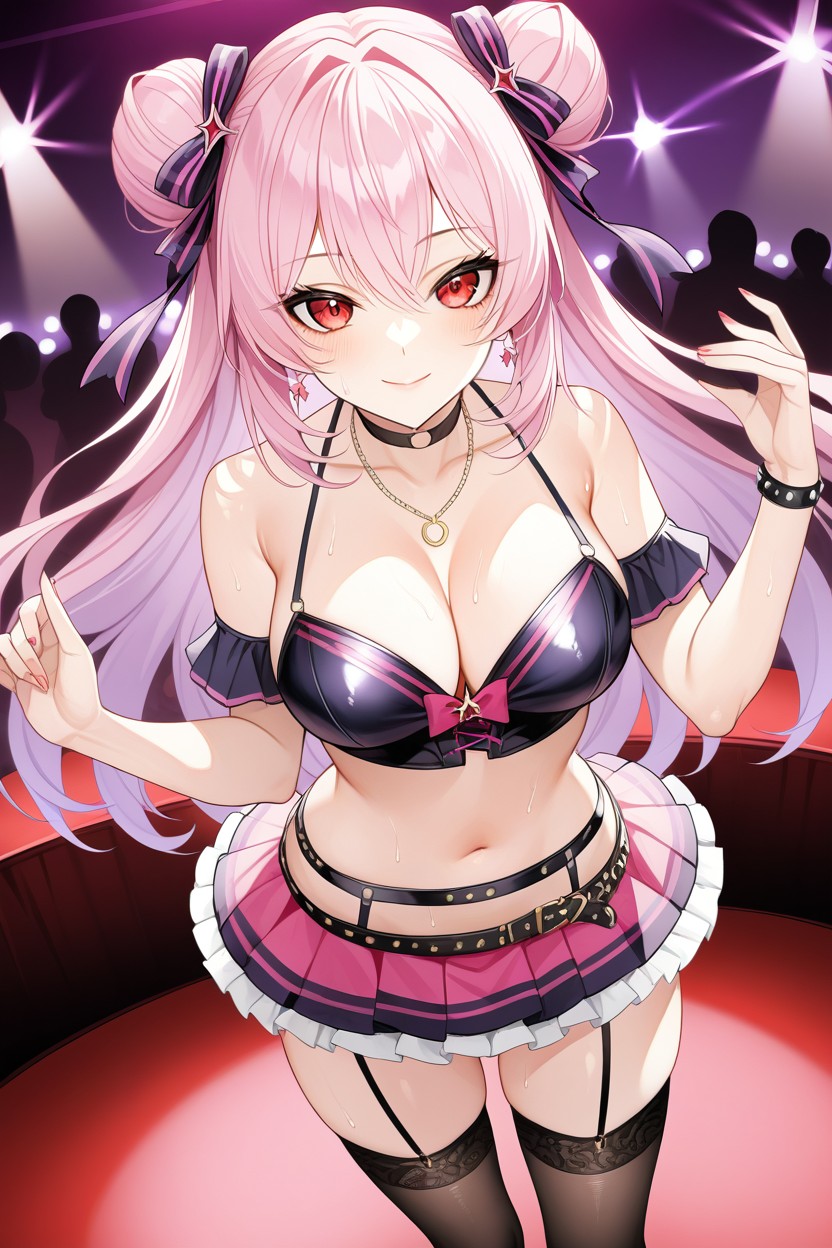 Pink Idol Costume Outfit, Detailed Face, Ultra Hd Hentai AI Porn