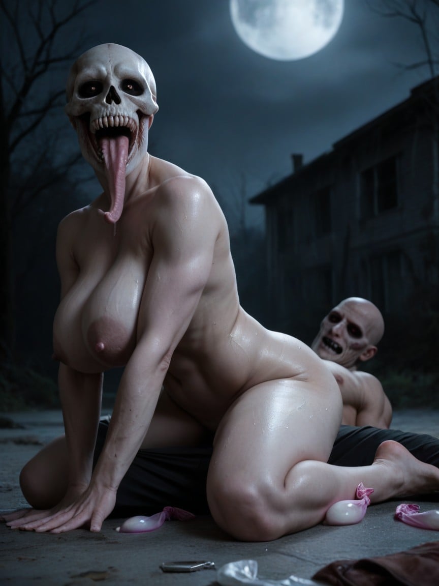 Abandoned, Psycho Face, Extremely Sharp Teeth AI Porn