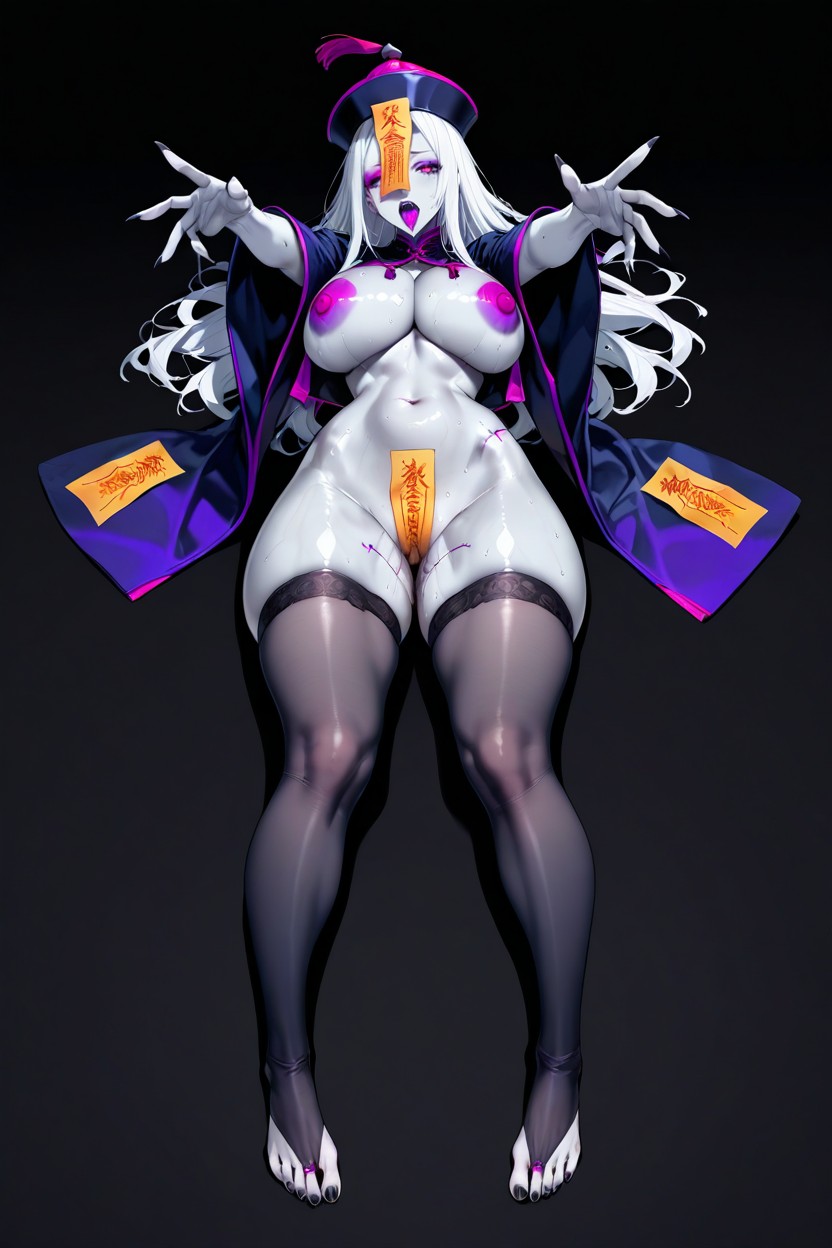 Black_background, Black_nails, Sweat Hentai IA