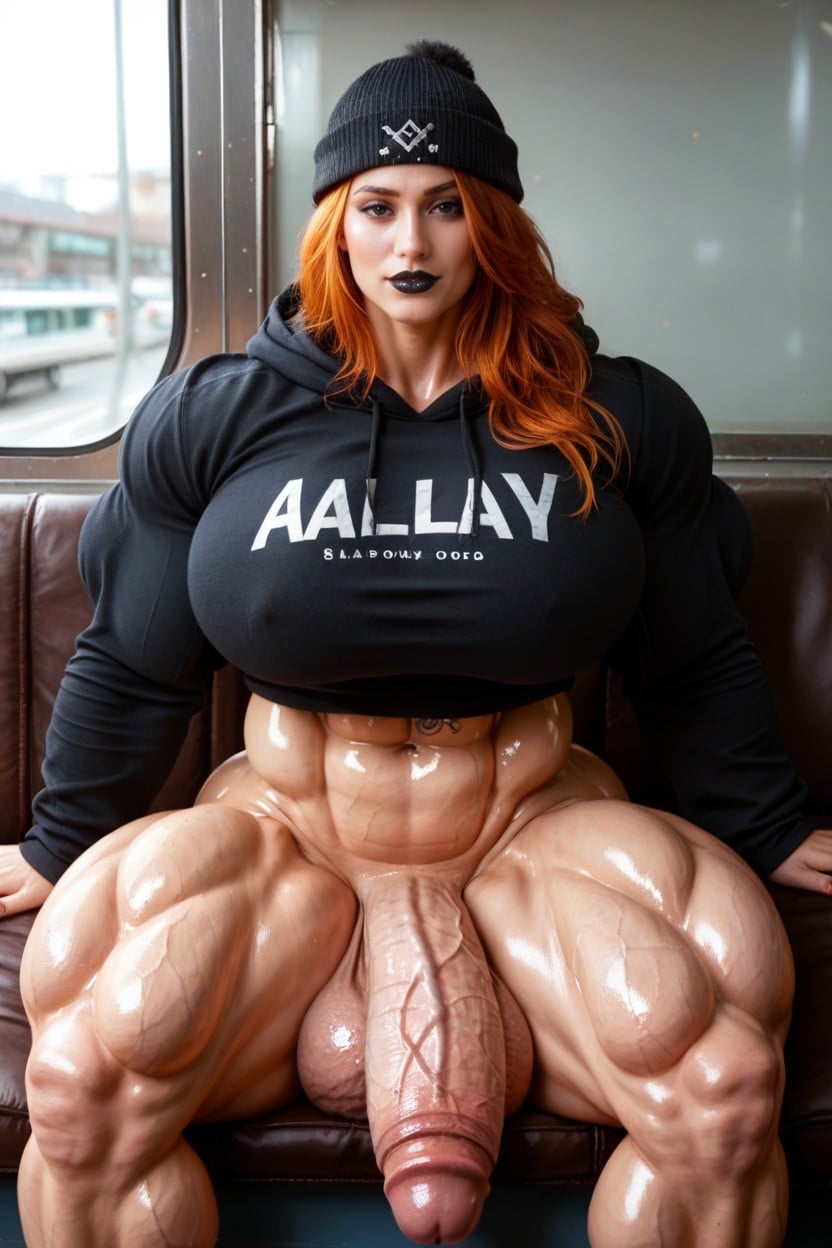 Bodybuilder Futanari, Muscular Veins, Hyper Cock Growth Shemale AI Porn
