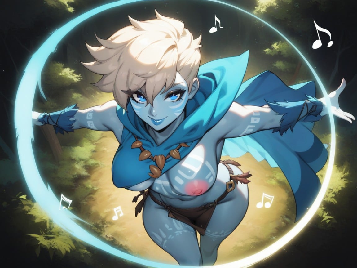Tribal Bard, Snatched Waist, Big Pointed Nipples Hentai AI Porn