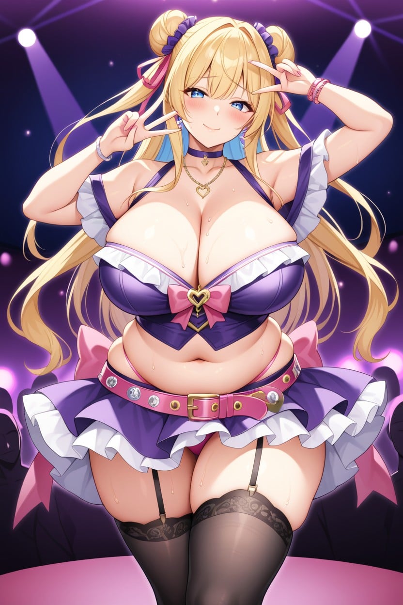 Nervous, Two Hair Buns, Bbw Hentai IA