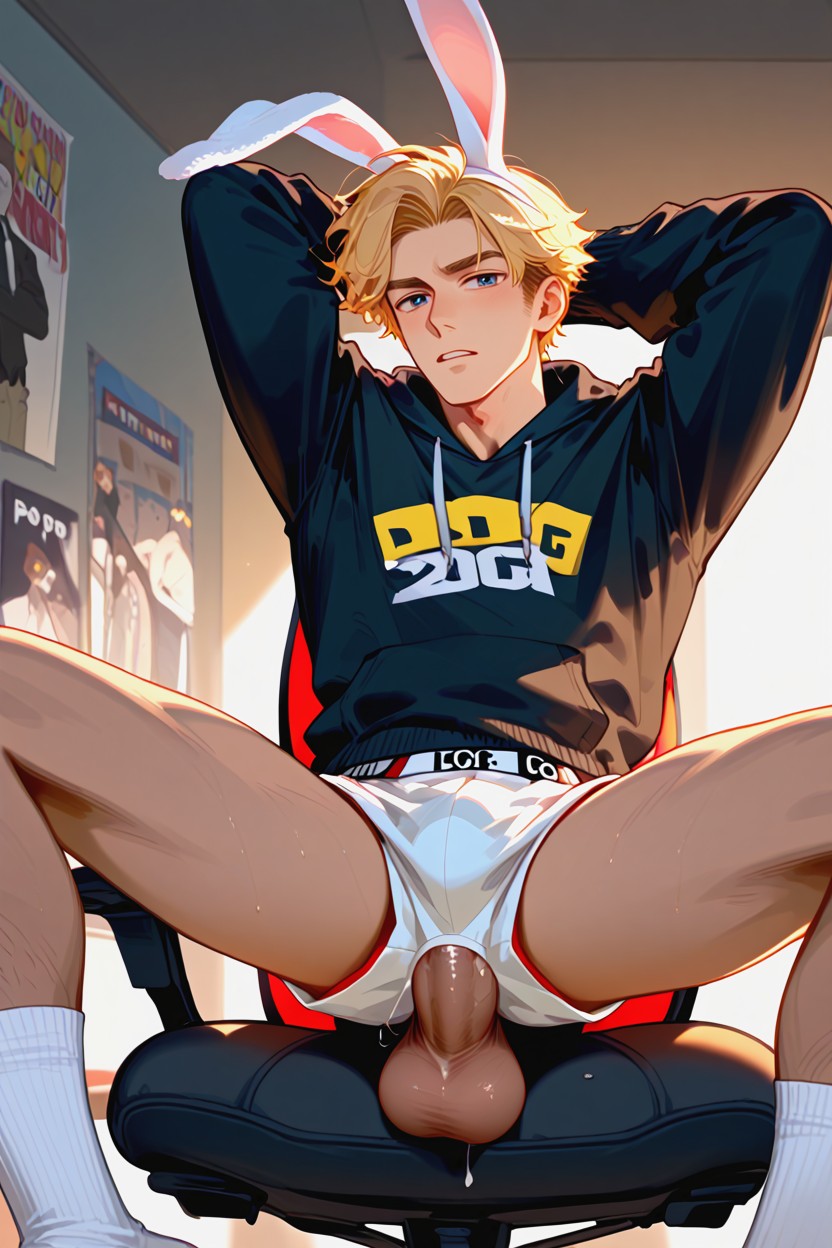 Big Balls, One Computer Behind Skater Guy Posters In Room, Skater Guy Fucking Blonde Guy AI Gay Porn