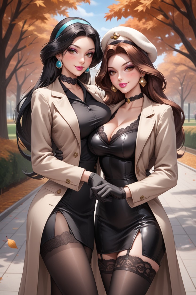 Black Gloves, Green Eyes, Black Lace Stockings Hentai AI Porn