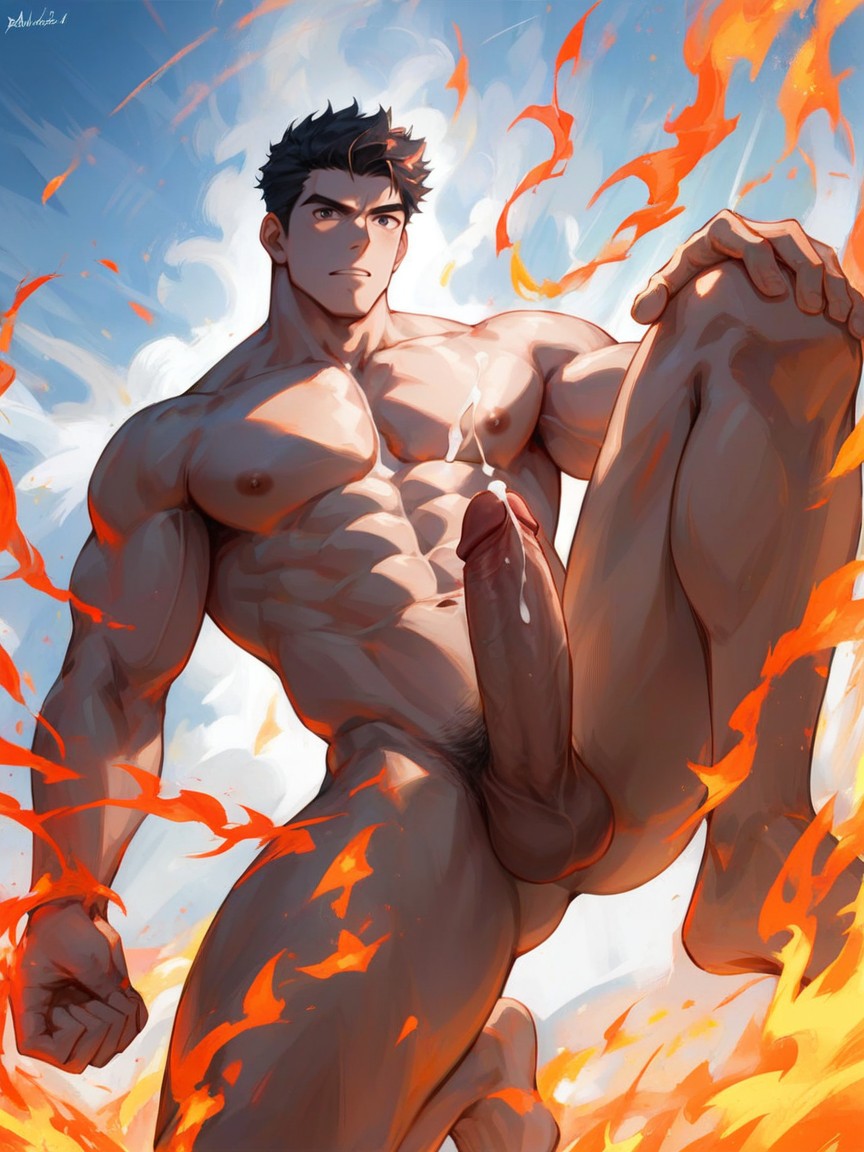 Action Pose, High Detail, Naked AI Gay Porn