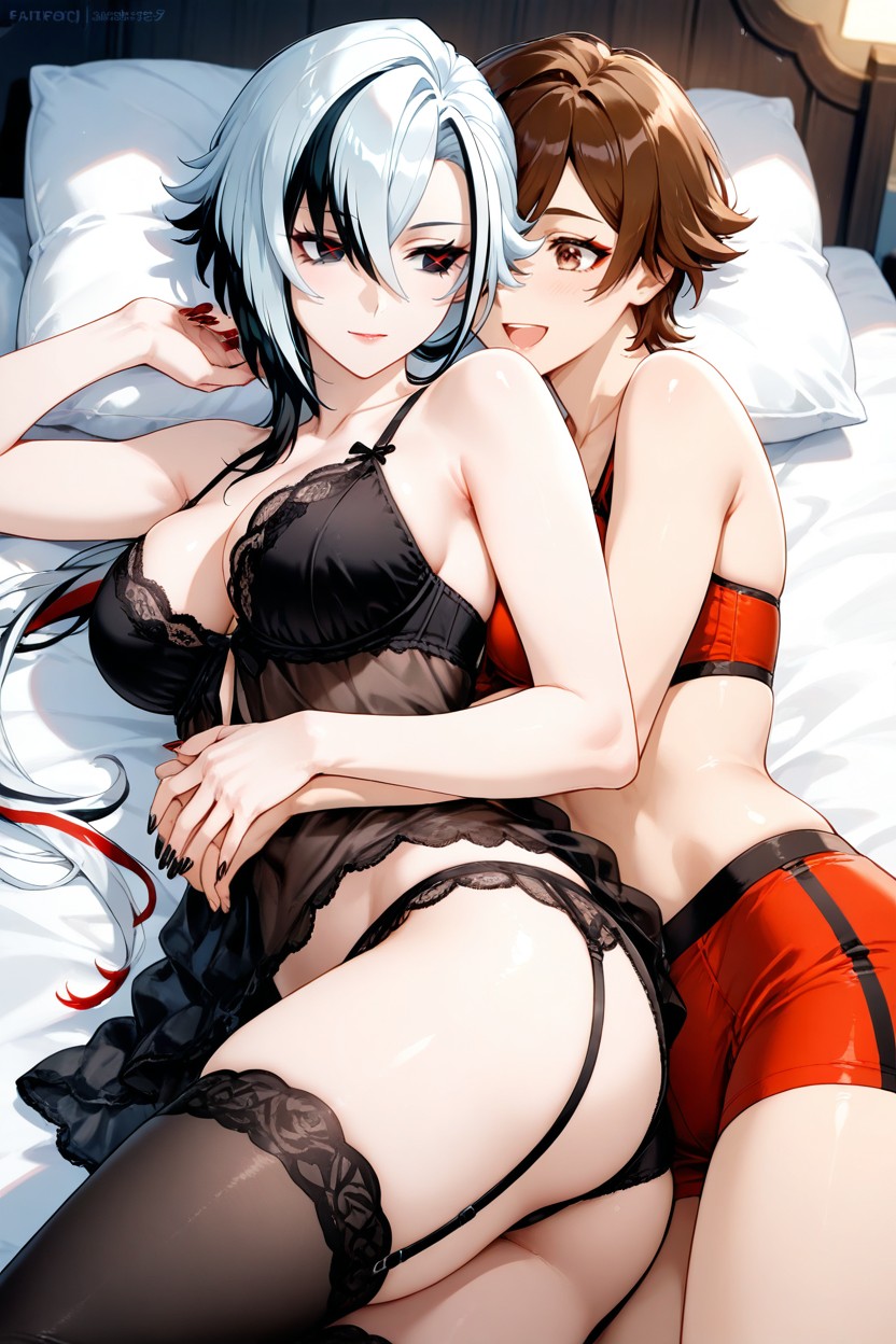 Brown Eyes, Normal Nails, Tomboy Woman Hentai AI Porn