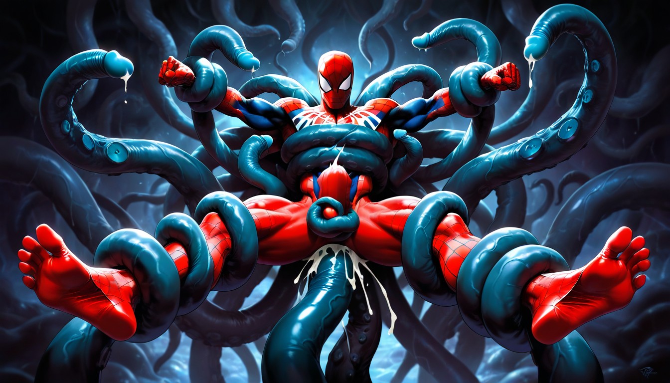 Black Tentacles, Naked, Total White Eyes AI Gay Porn