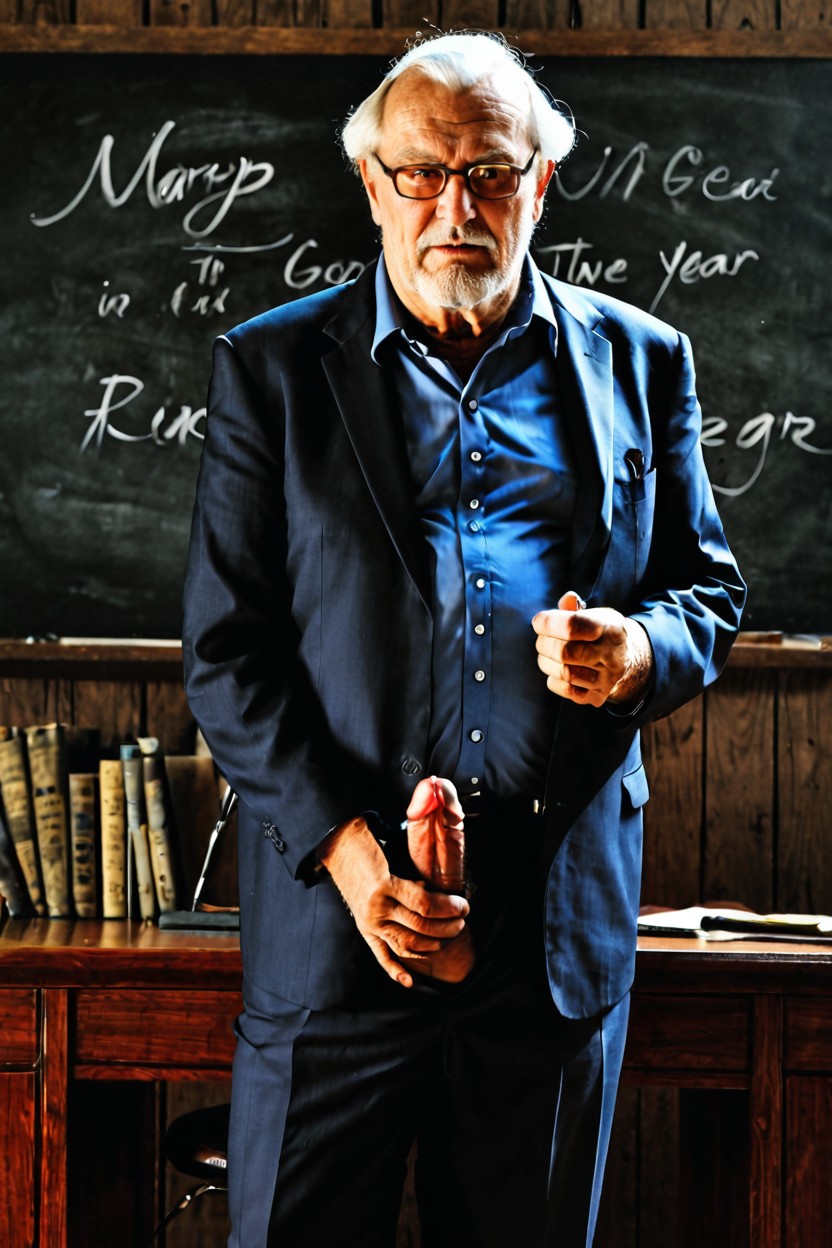 50+, Standing, White Hair AI Gay Porn
