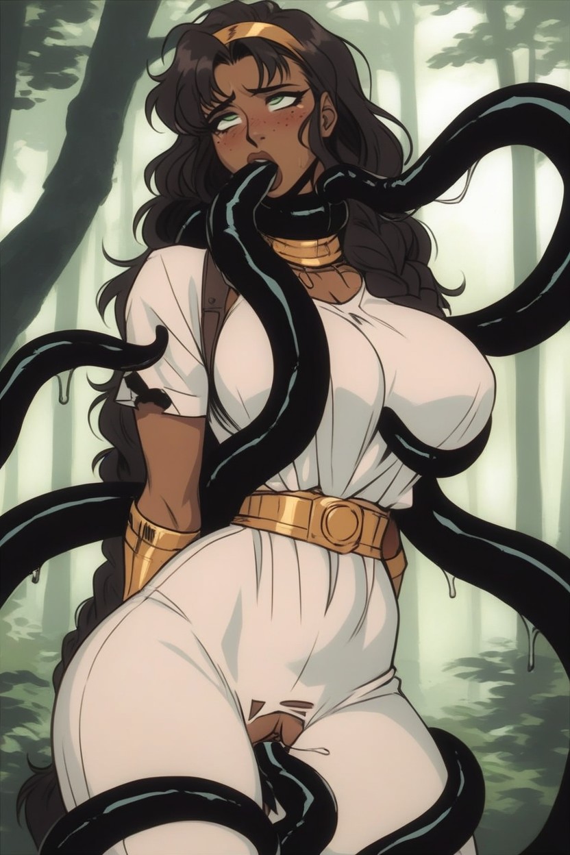 Dark Skin Woman, Classic Anime X Style, Large Ass Hentai AI Porn