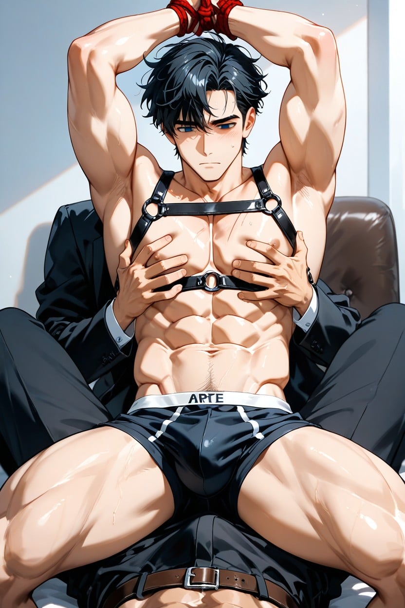 Hair Ends Slightly Curled Up At The Ends, Chenxiu From Ananta, Grabbing The Pants AI Gay Porn