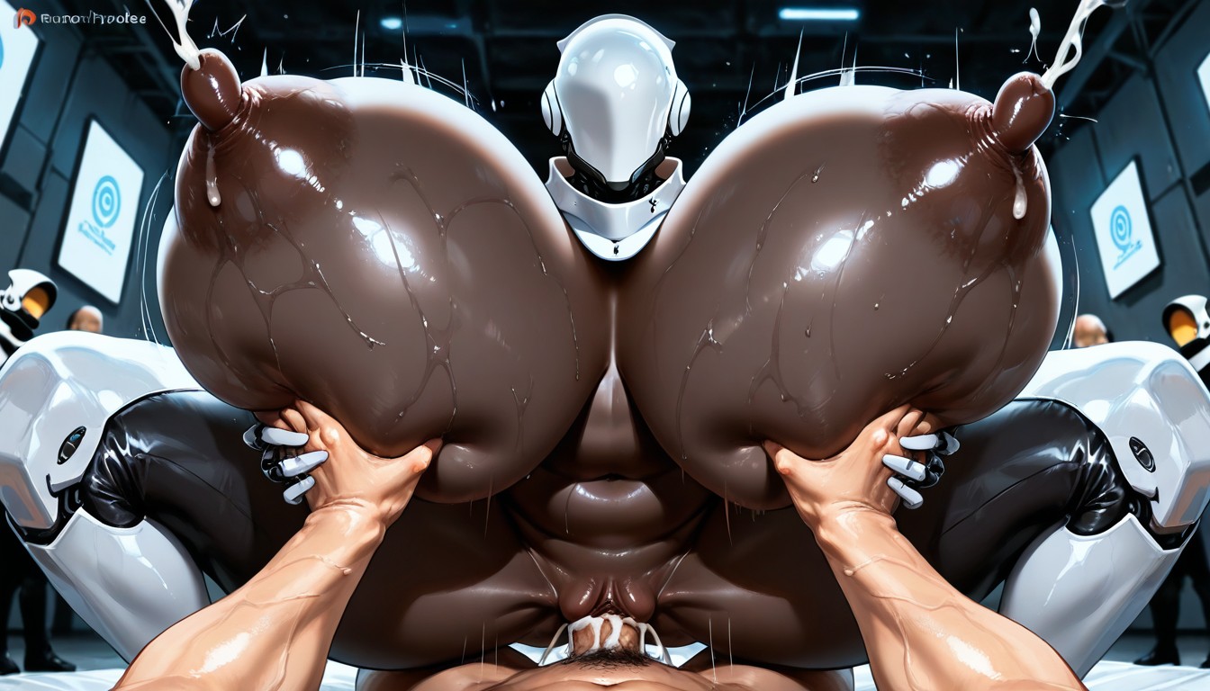 Disproportionately Gigantic Colossal Hyper Breasts, Groping Huge Tits, Male Hands Hentai AI Porn