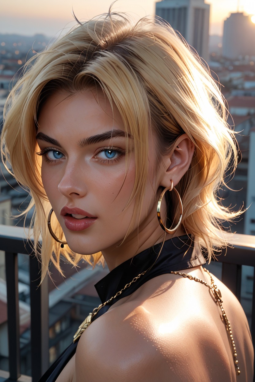 25+, Horny Look, Balcony AI Porn