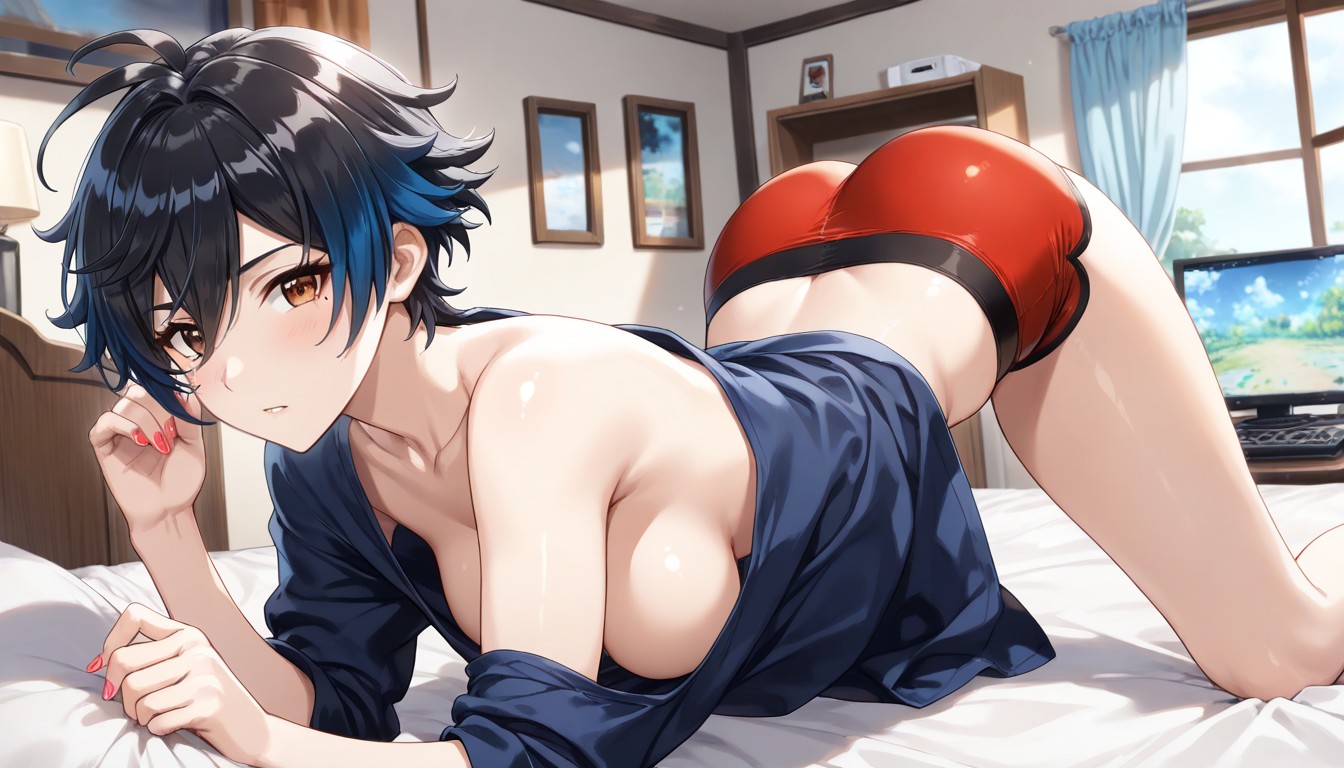 Brown Eyes, Normal Pink Nails, Hair Hentai AI Porn