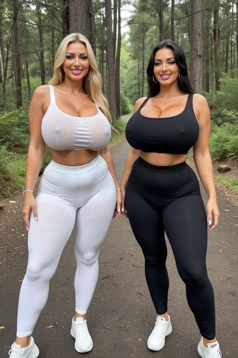 Yoga Pants, Form Fitting Clothes, Sweaty MILF AI Porn