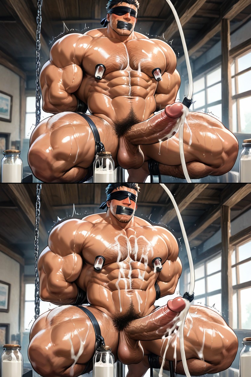 2 People, Tape Over Mouth, Cum Squirting Everywhere AI Gay Porn