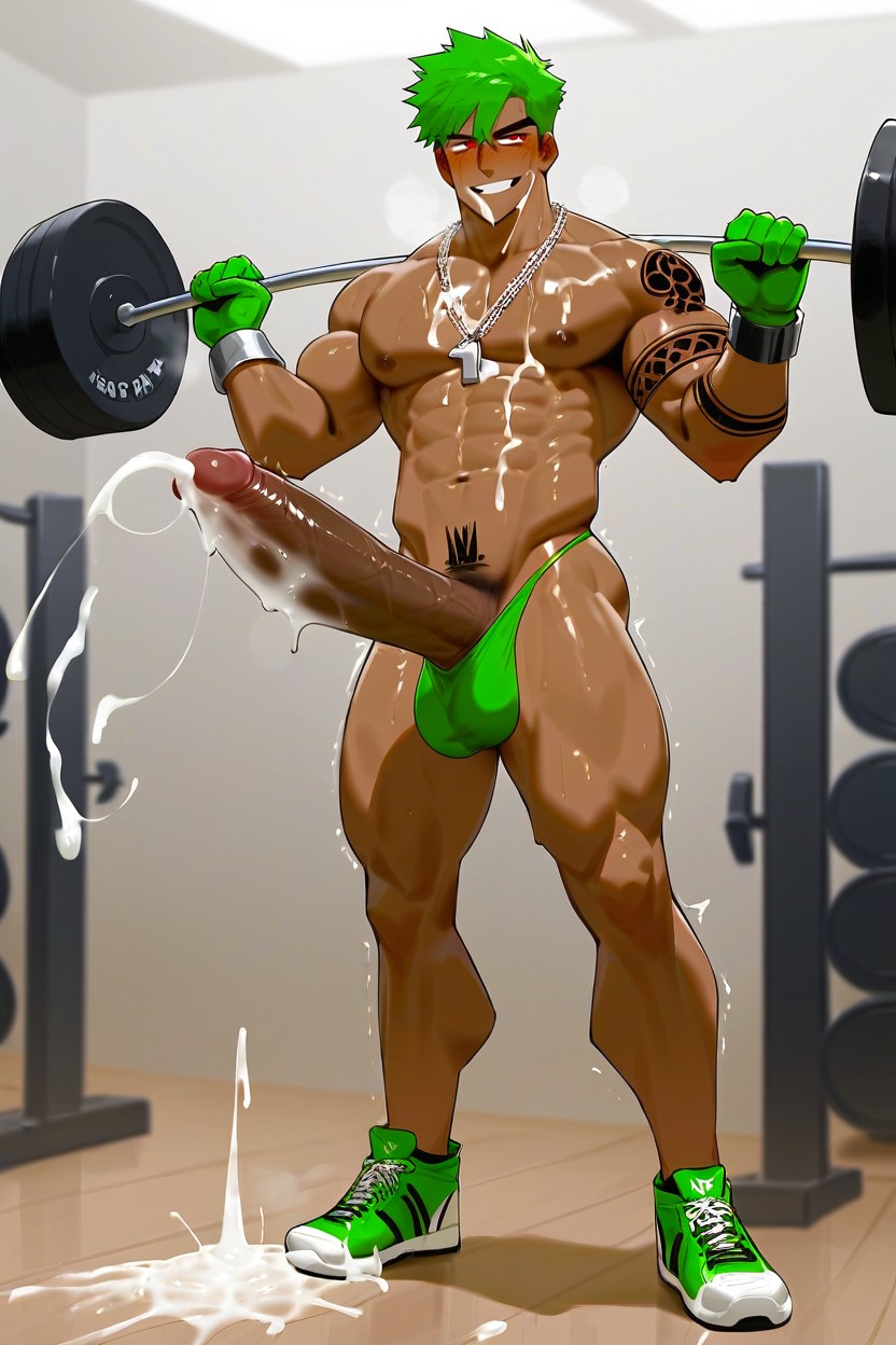 Cum Shot, Gigantic, Green Sneakers AI Gay Porn