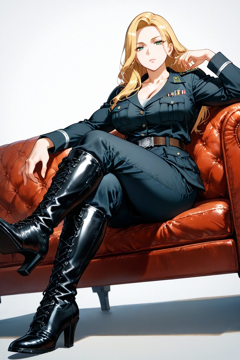 Side Parted Hair, Detailed Face, Perspective Legs Hentai AI Porn