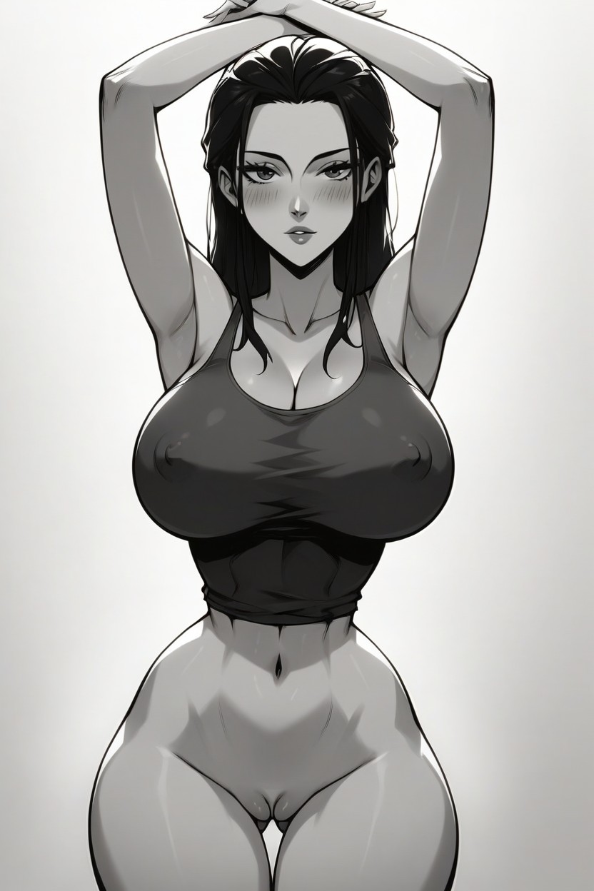 Navel Exposed, Thigh Gap, Standing Hentai AI Porn