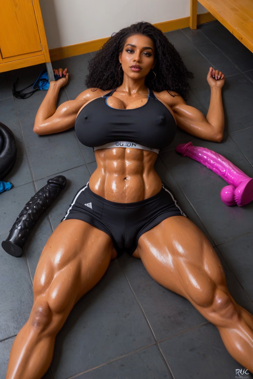 Wet Marks, Multicolored Afro, Massive Bimbo Breast AI Porn