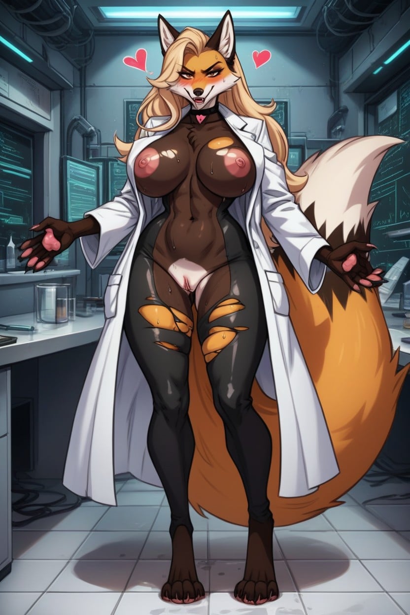 Evil Smirk, Labcoat, Ref Fur Furry AI Porn