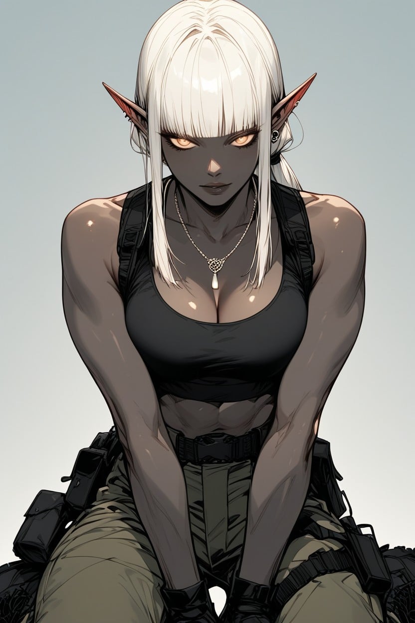 White Hair, Copper Eyes, Cinematic Lighting Hentai AI Porn
