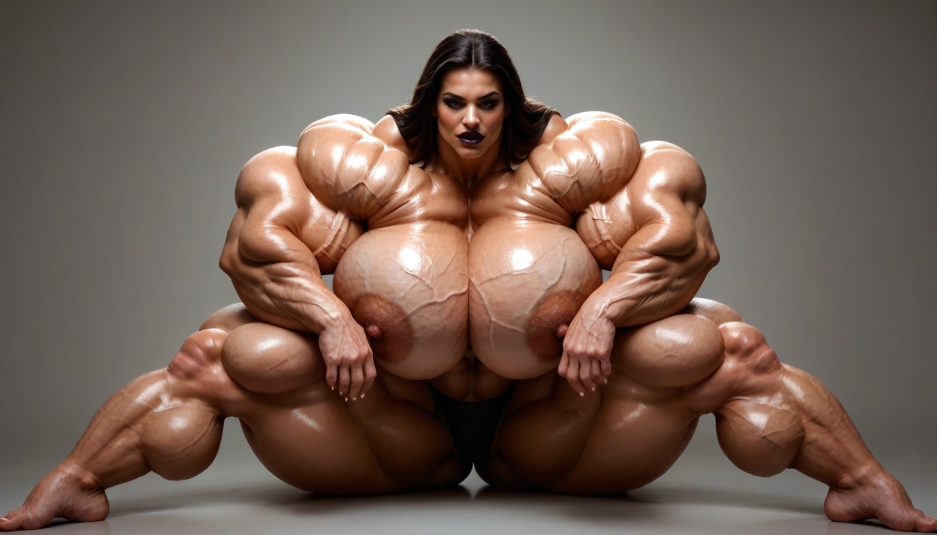 Masturbating, Legs Spread, Hyper Long Torso AI Porn
