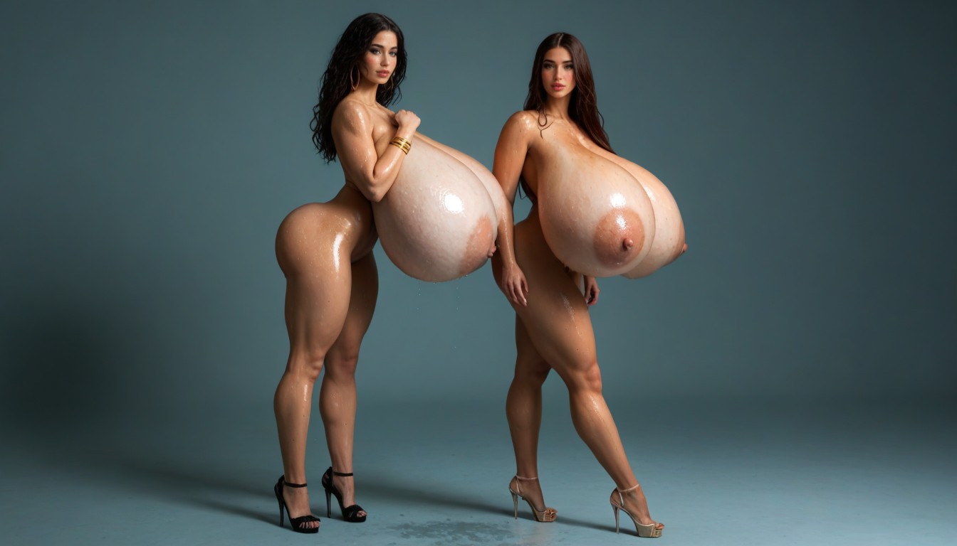 Hyper Gigantic Breast Implants, Gigantic Brazilian Booty, Hyper Wasp Waist AI Porn